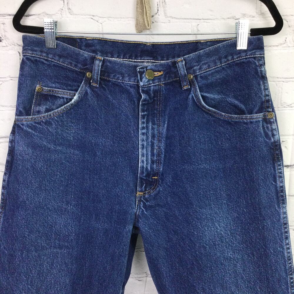 Wrangler Men's Cowboy Medium Wash 5 Pocket Cotton Straight Leg Blue Jeans 34 - Picture 2 of 10